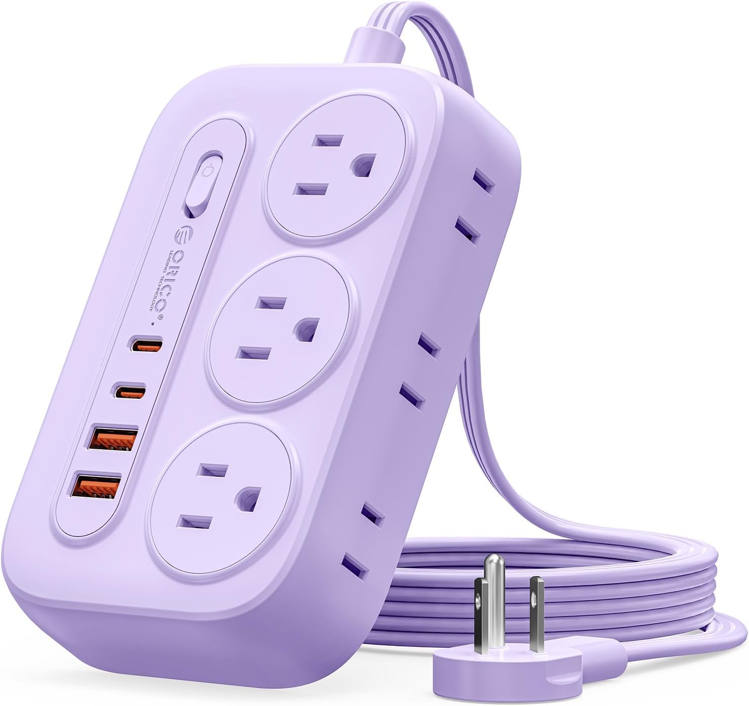 Surge Protector Power Strip, PD20W Multiple Outlets Extension Cord with 6 AC Out