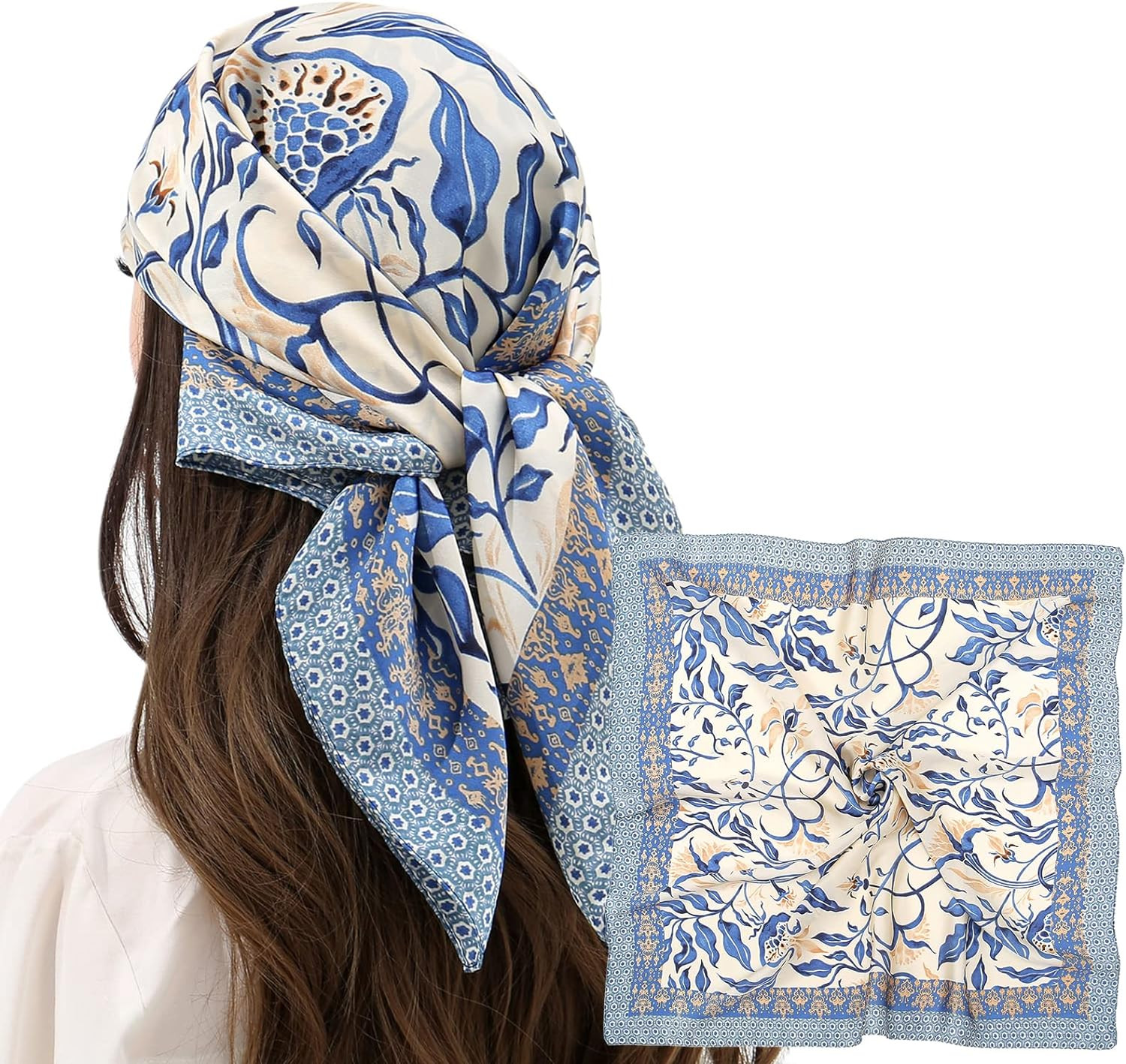 RIIQIICHY Women Head Hair Scarf like Satin Silk Scarf Sleeping Hair Wrapping Nig