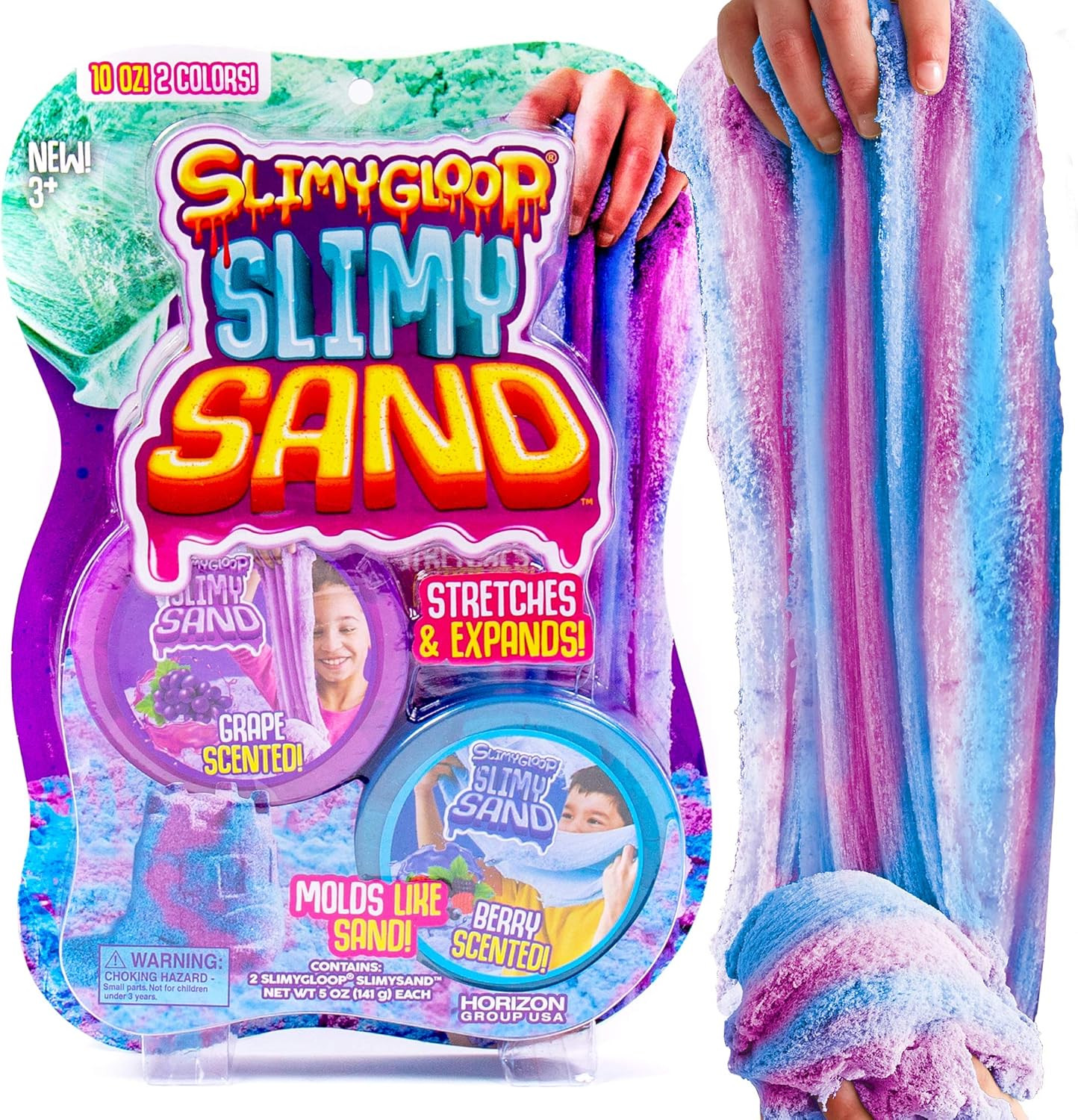 SLIMGLOOP Slimy Sand Twist, 10Oz. Blue/Purple Play Sand, 2-In-1 Grape/Berry Scen