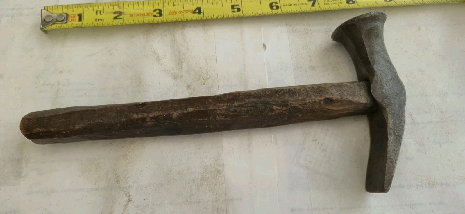 Antique Hand Forged Cobblers Hammer W/ Handmade Handle. 8.7 Oz Total Weight