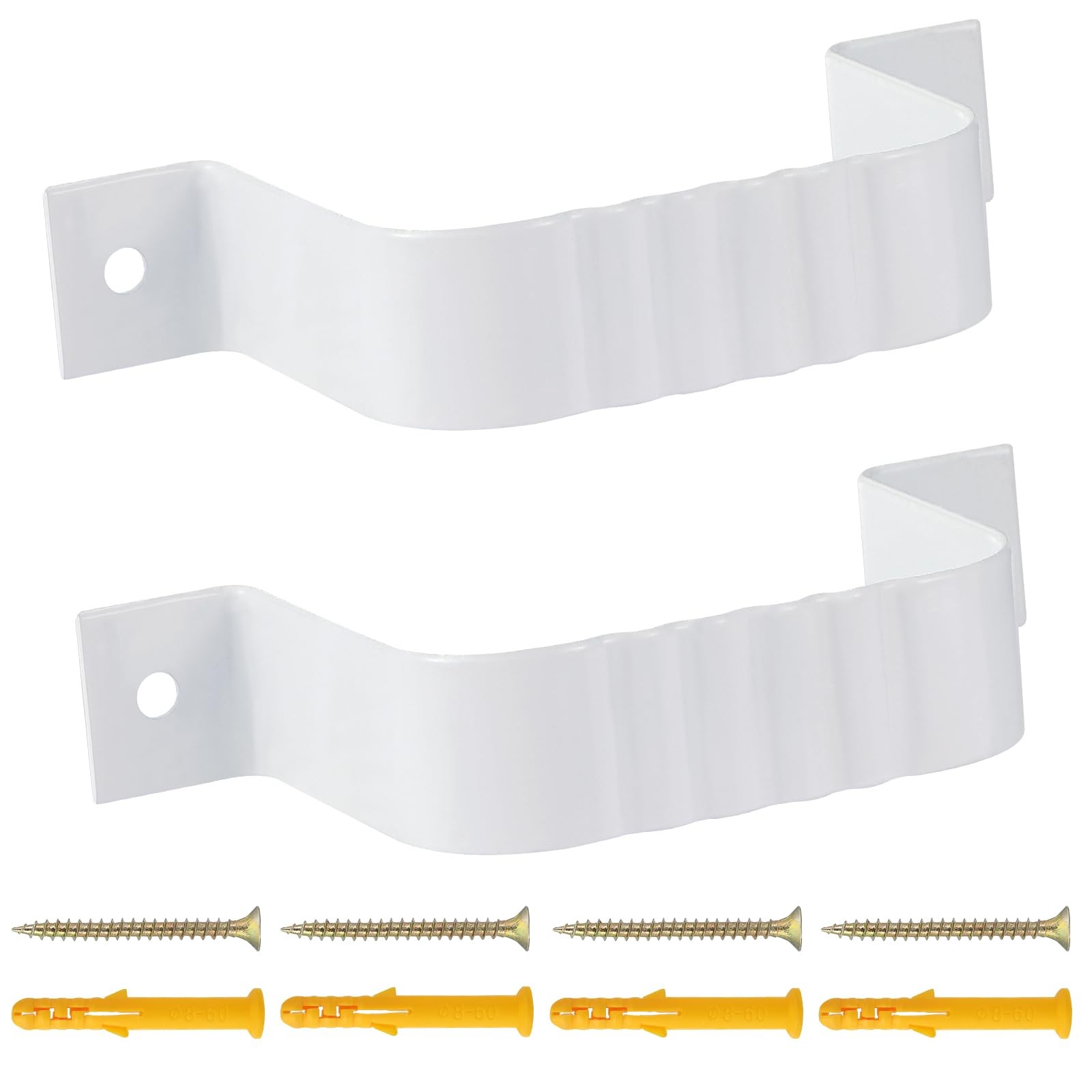 Gutter Downspout Straps - 2x3, White (2 Pack) With Brackets white
