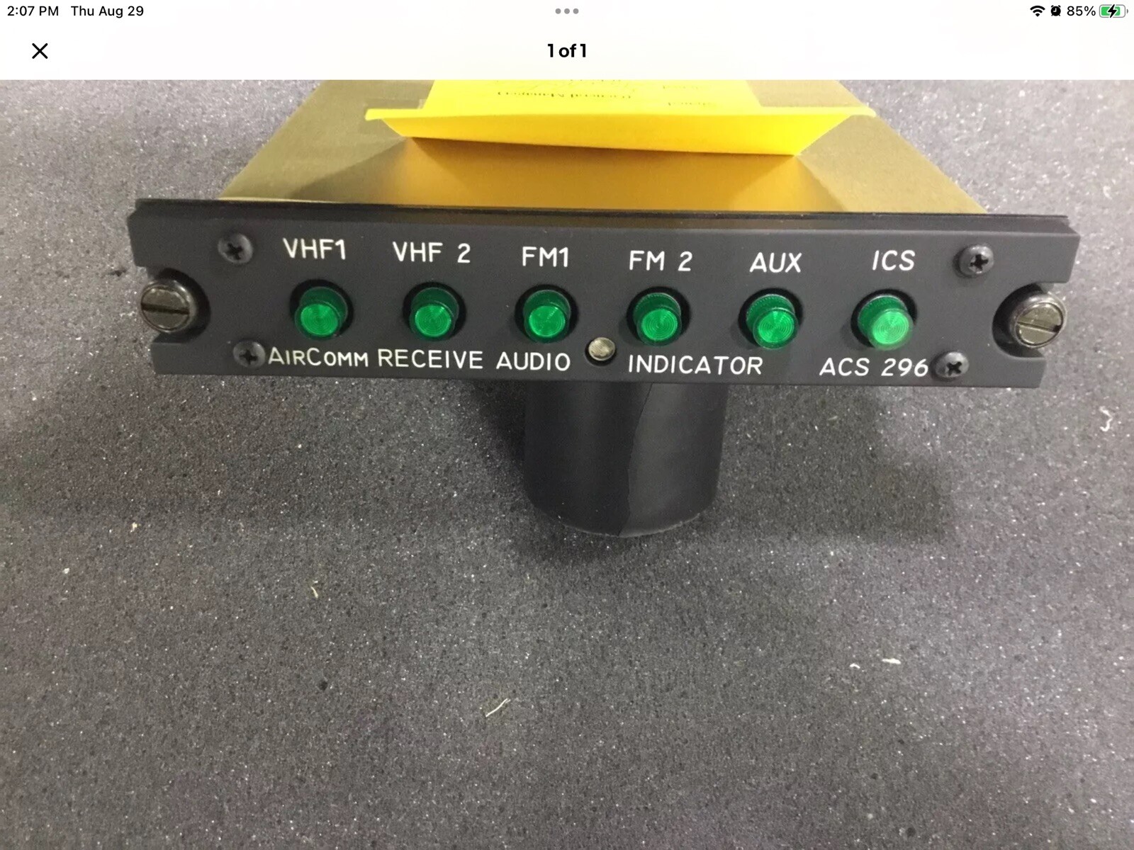 Air Comm Systems ACS 296 Audio Indicator (new)