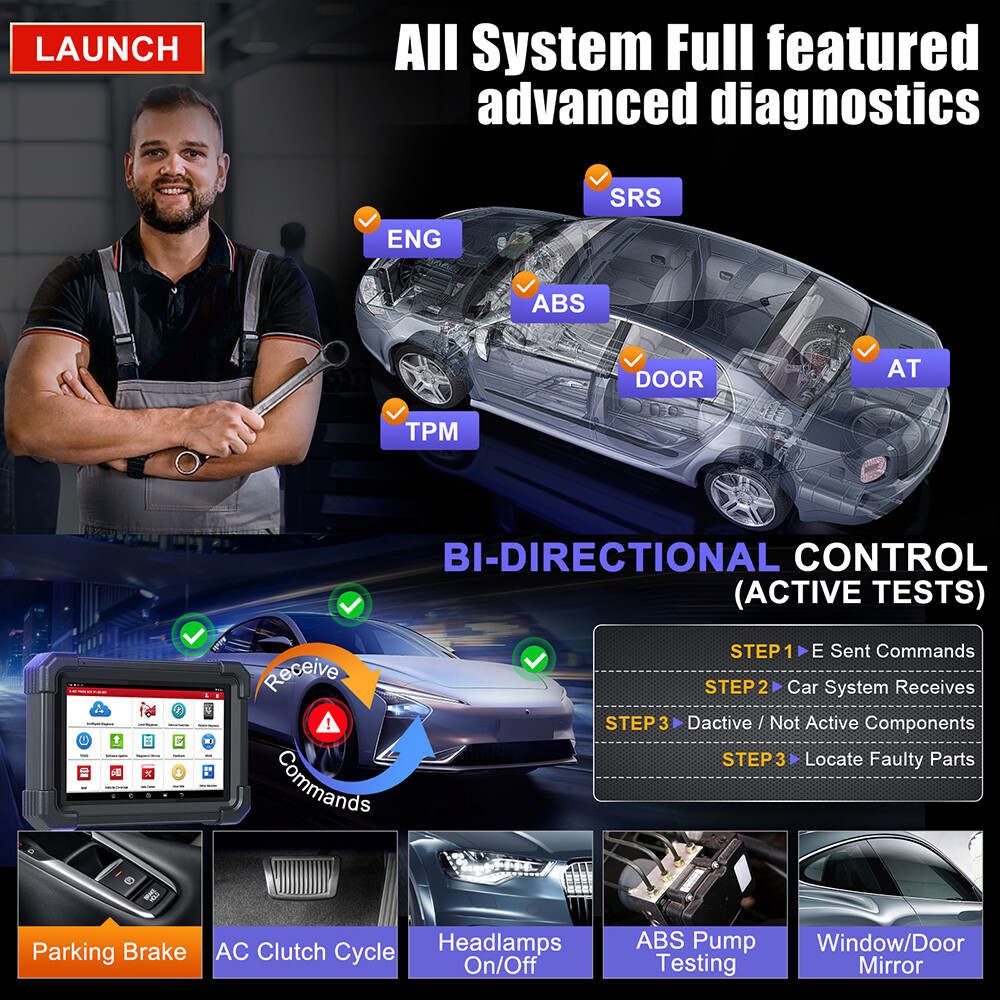 Launch X431 PRO3 ACE Pro 5 Bidirectional Car OBD2 Diagnostic Scanner Ke.y Coding