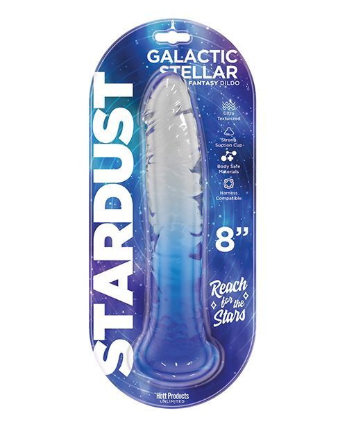 Stardust Galactic Stellar 8" Jelly Dildo Crystal Blue