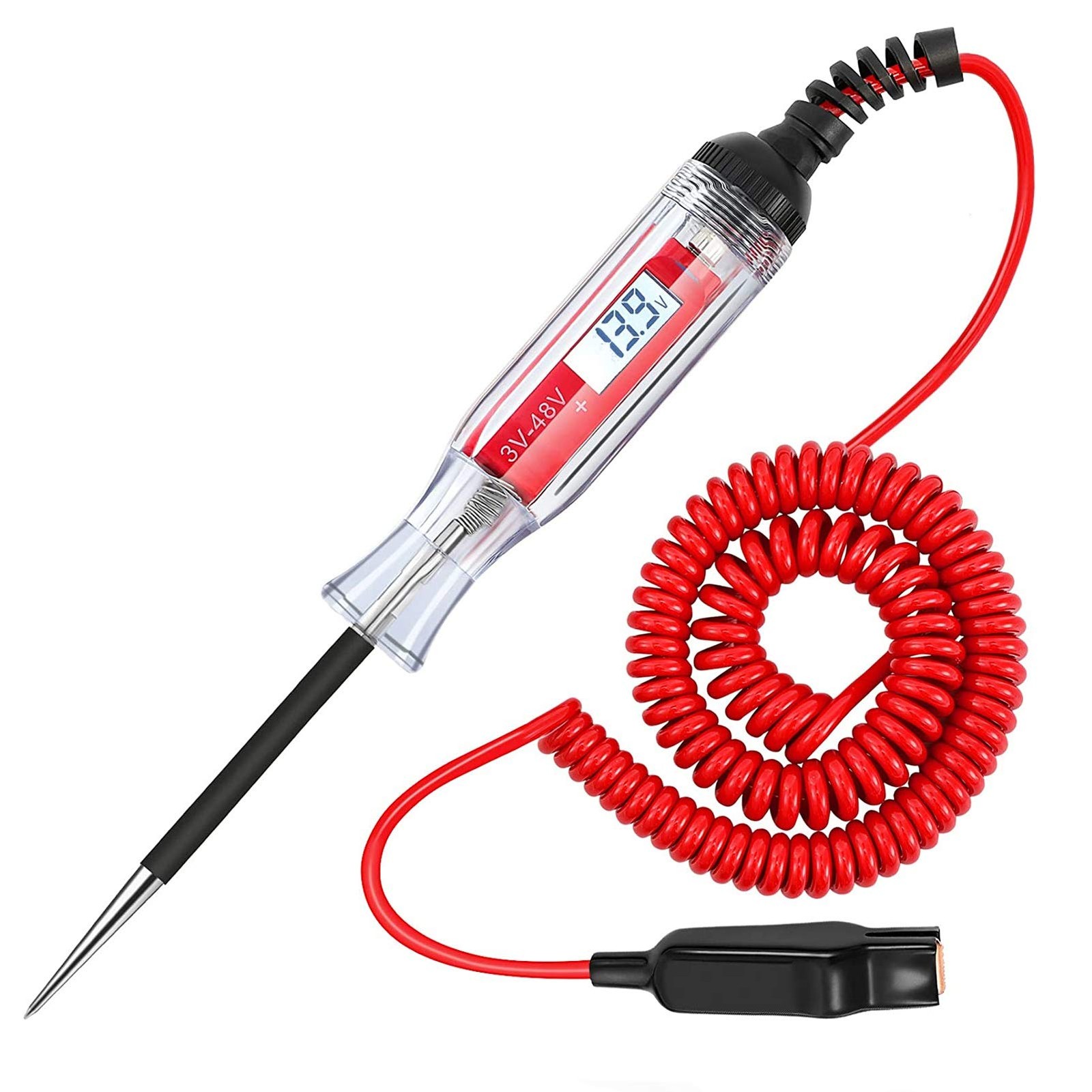 AWBLIN Automotive Test Light, DC 3-48V Digital LCD Circuit Tester Heavy Black