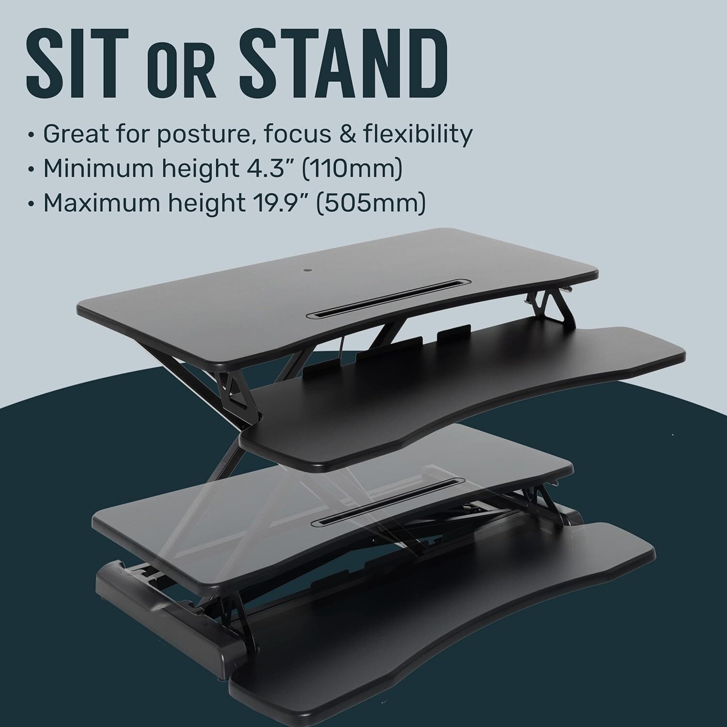 TechOrbits Black Standing 37" Desktop Converter