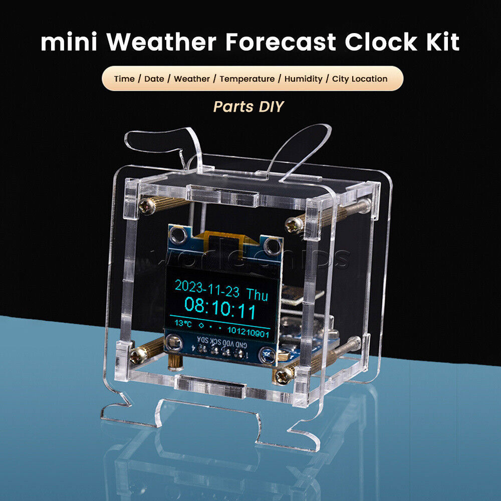 ESP8266 DIY Electronic Kit OLED Display Mini Clock + Shell DIY Soldering Project