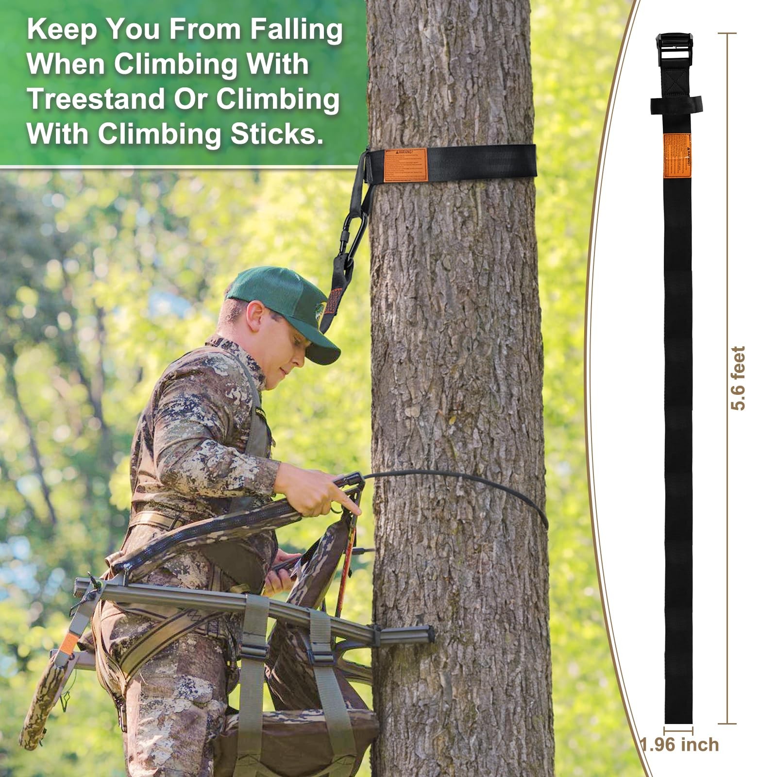 Seaperk Tree Strap - Hunting Safety Harness, Stand - Make Black