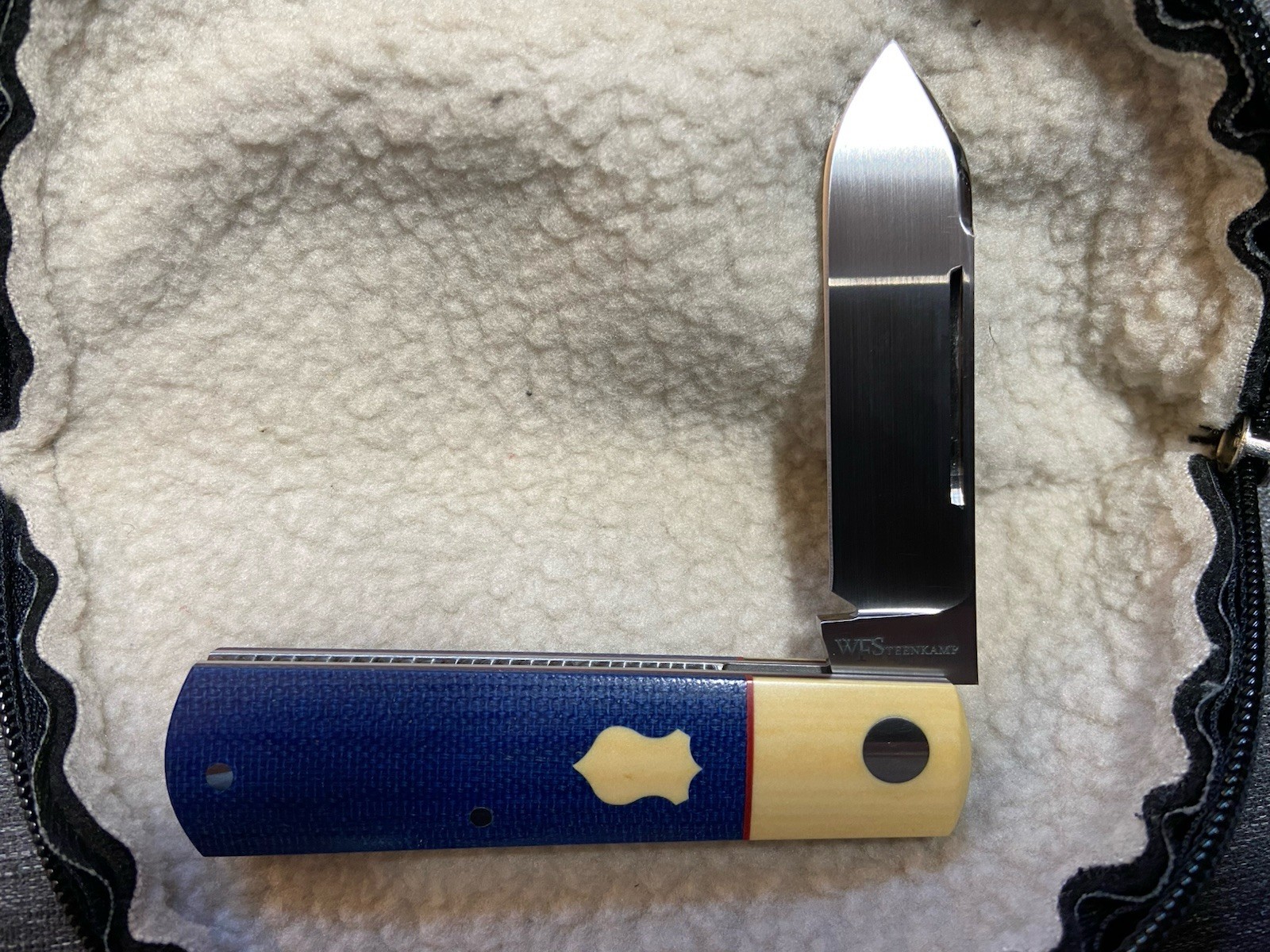 WF STEENKAMP -BLUE MICARTA -Barlow- SLIP JOINT KNIFE