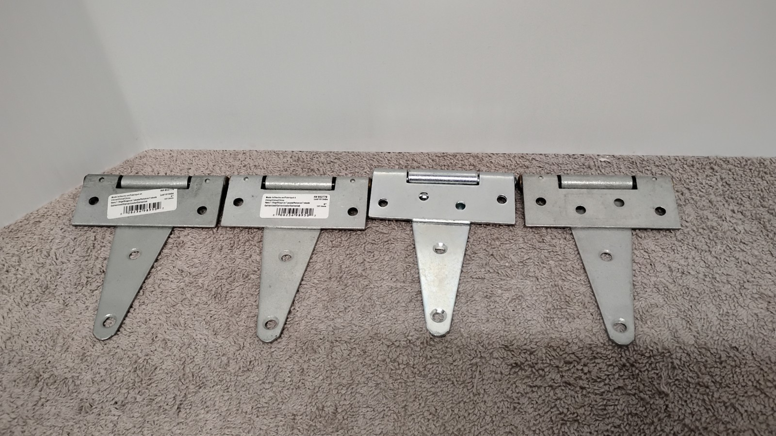 4 NEW Hardware Essentials Hillman Heavy-Duty T-Hinges #852779 / Galvanized 5".