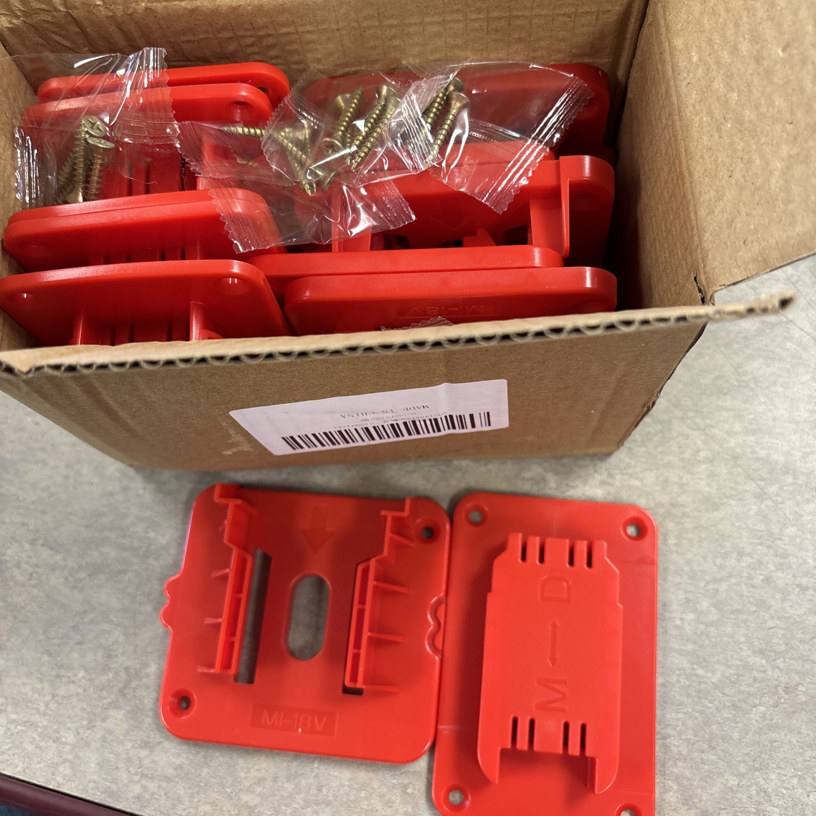 6 Packs Tool Holder and Battery Mount Holder Compatible for Milwaukee 18V,