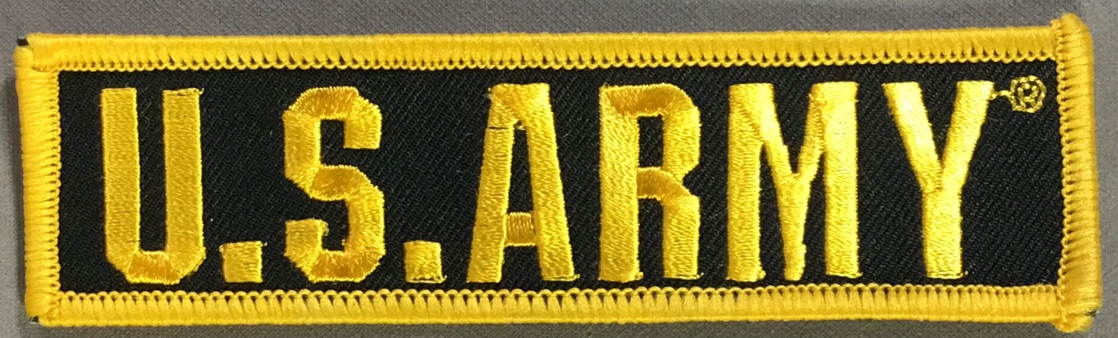 U.S. Army tab Gold on Black patch