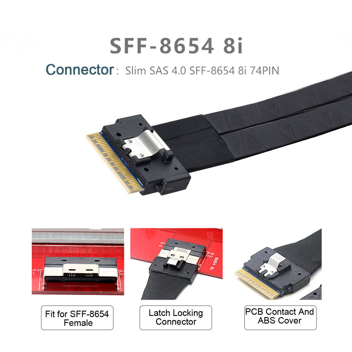 Slim 4.0 Slimline SAS SFF-8654 8i 74pin to Dual 4i 38Pin PCI-E 8654 PCIE SSD