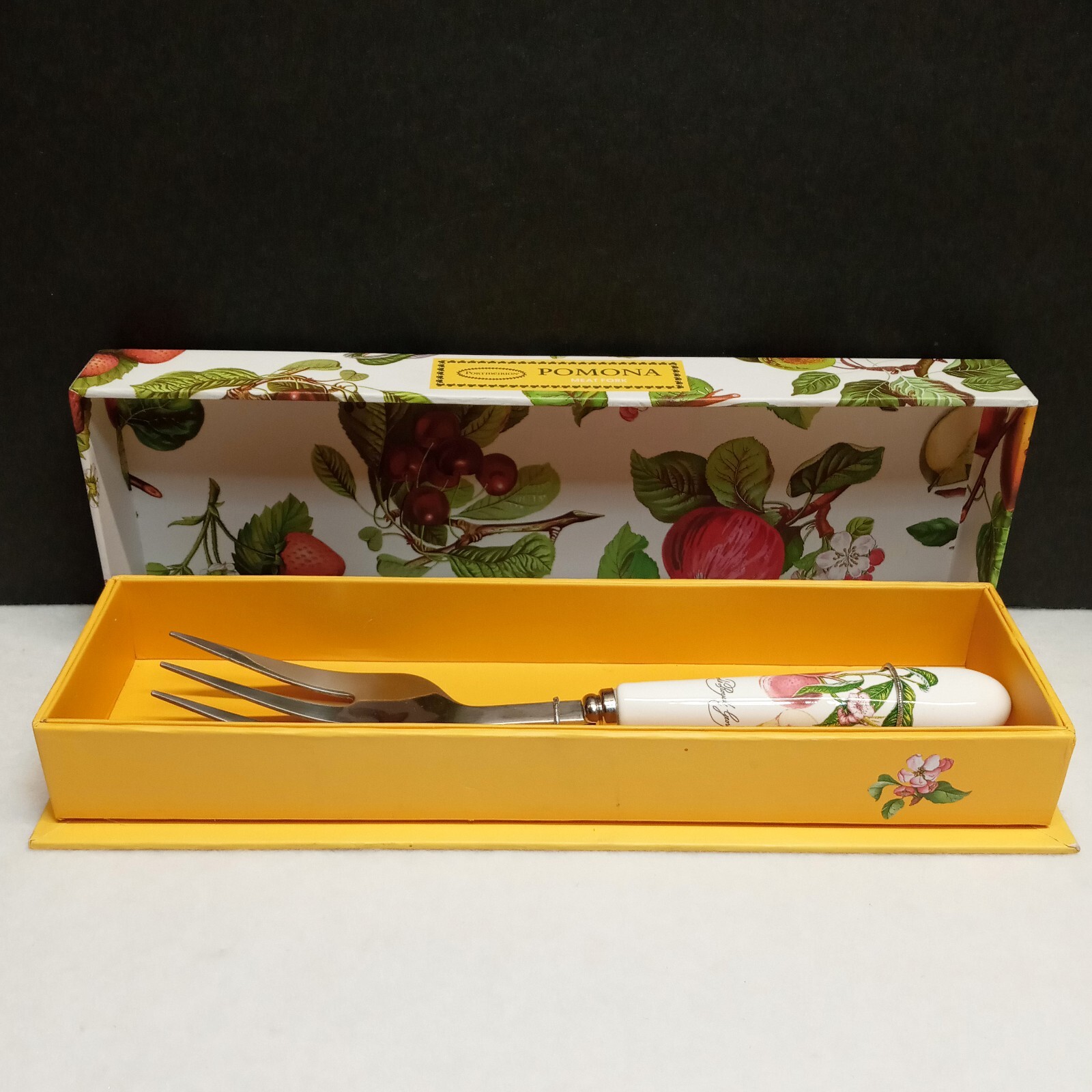 NEW IN BOX Port Merion Pomona Meat Serving Fork Ceramic Handle Fruit #PM780055-X