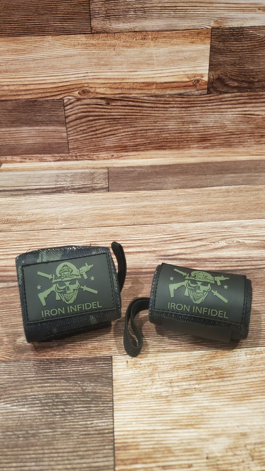 Iron Infidel Weightlifting Wrist Wraps Powerlifting Black Camo