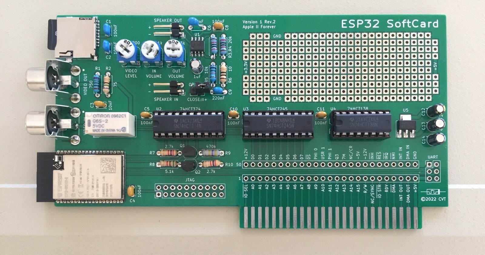 ESP32 SoftCard Expansion Card for Apple II, Apple II+, Apple IIe