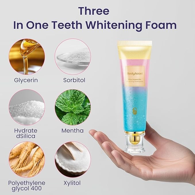 BodyAccel Niacinamide Whitening Toothpaste 3.5 oz Sealed