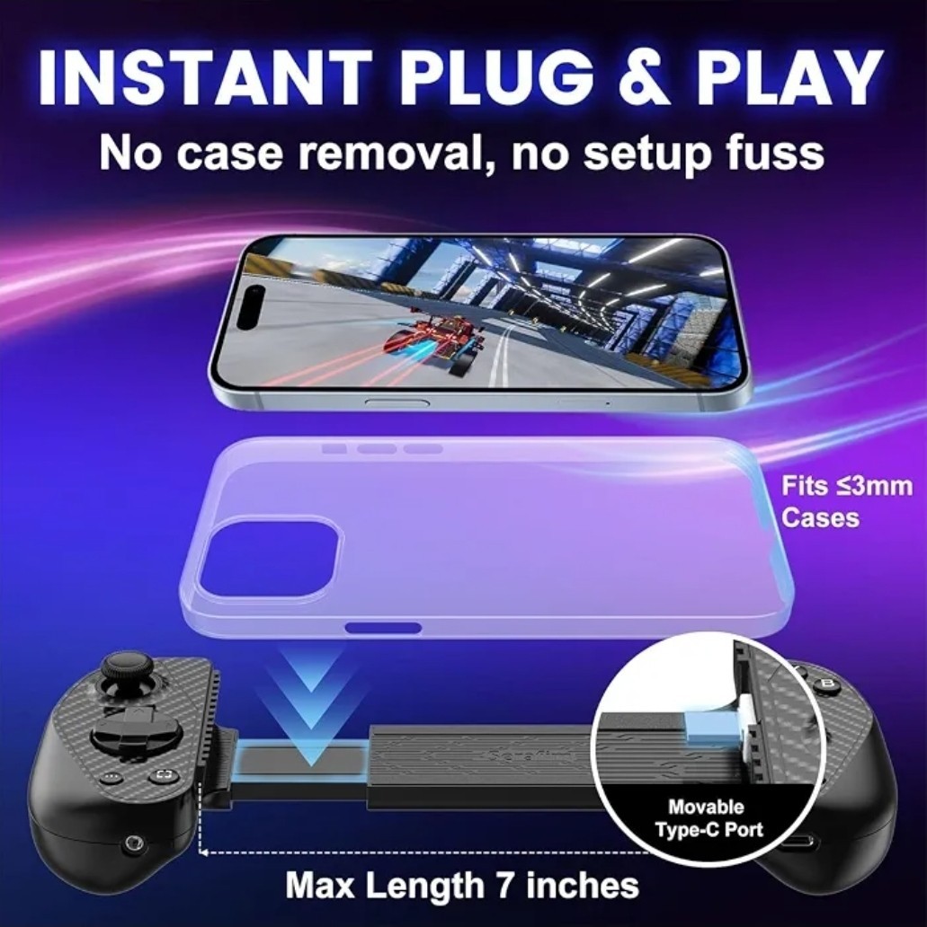 Serafim S3 USB-C Mobile Gaming Controller iPhone 15 16 17 Android Hall Effect
