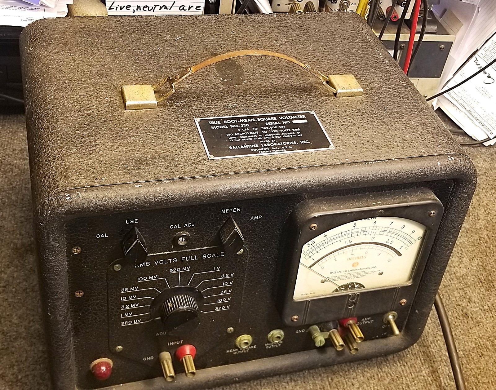 Ballantine 320 True Root Mean Square Voltmeter Free Shipping