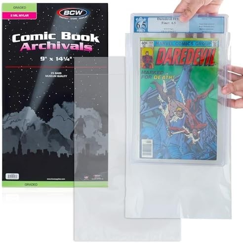 Mylar Comic Book Bags for CGC Graded Comics