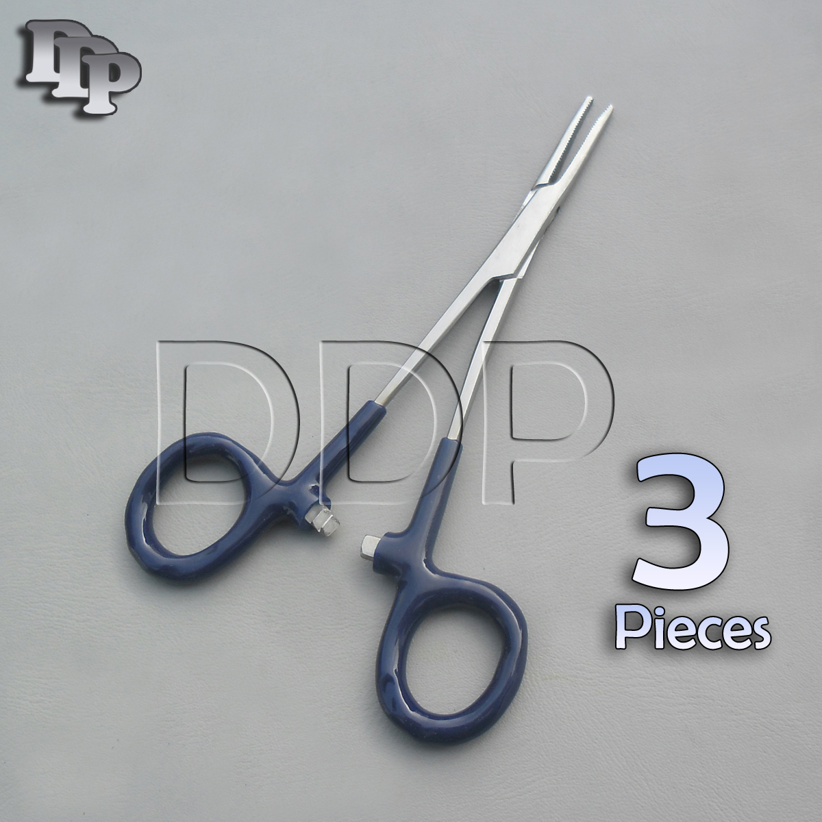 3 Hemostats Mosquito Forceps Surgical Instruments, Blue Dep Handle 5" Straight