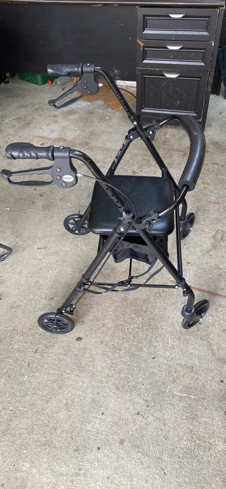 Steel Walker with Wheels Black