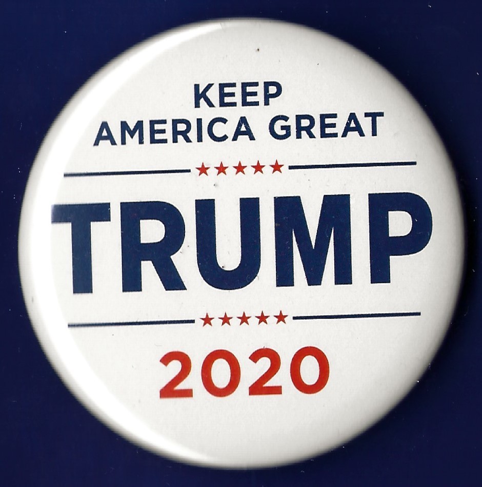 2020 Donald Trump 2-1/4" / Presidential Campaign Button (Pin 09W)