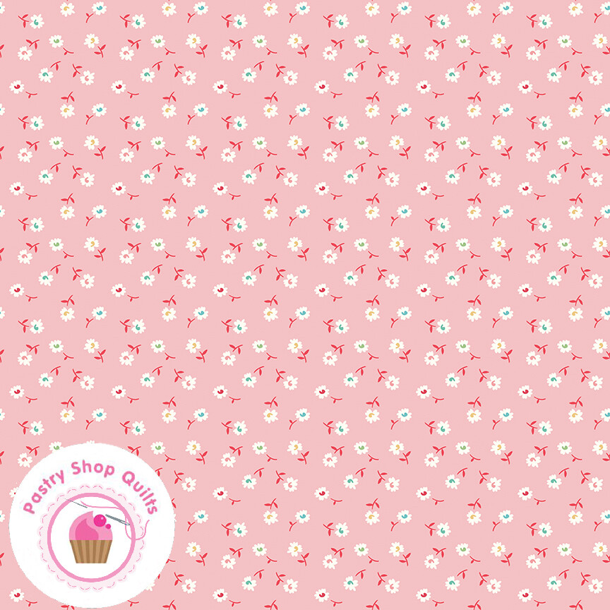 Riley Blake VINTAGE HAPPY 2 9137F Pink Floral Quilt Fabric LORI HOLT 30s Rep