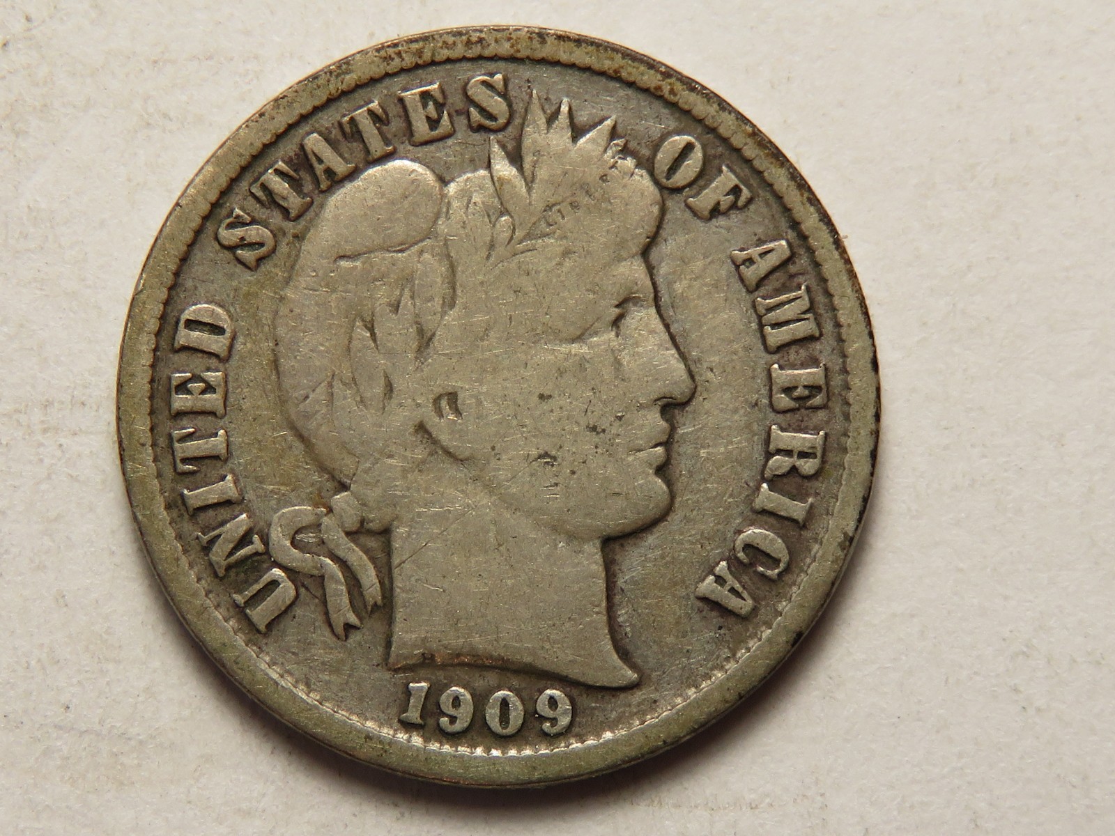 1909-S Barber Dime Grading Fine