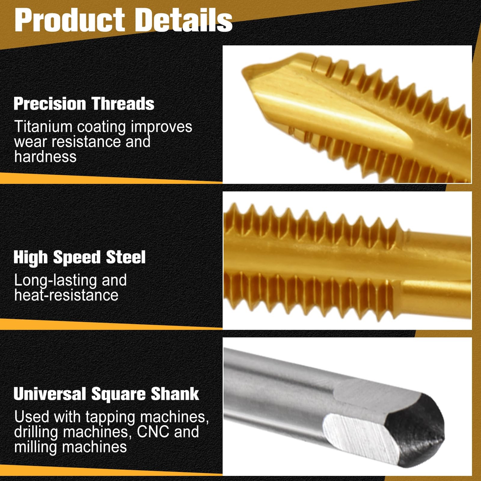 7PCS Micro Taps Bits Mini Machine Screw Drill Tap Set Metric Thread Screws Pl...