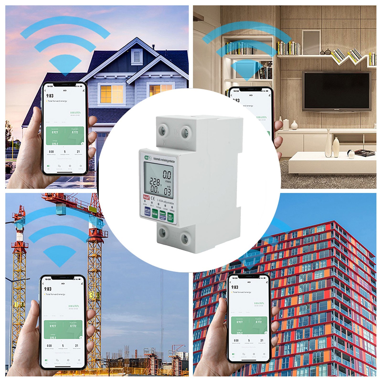 For Tuya Smart for reset Protector Switch for current Breaker Meter AC80-300V