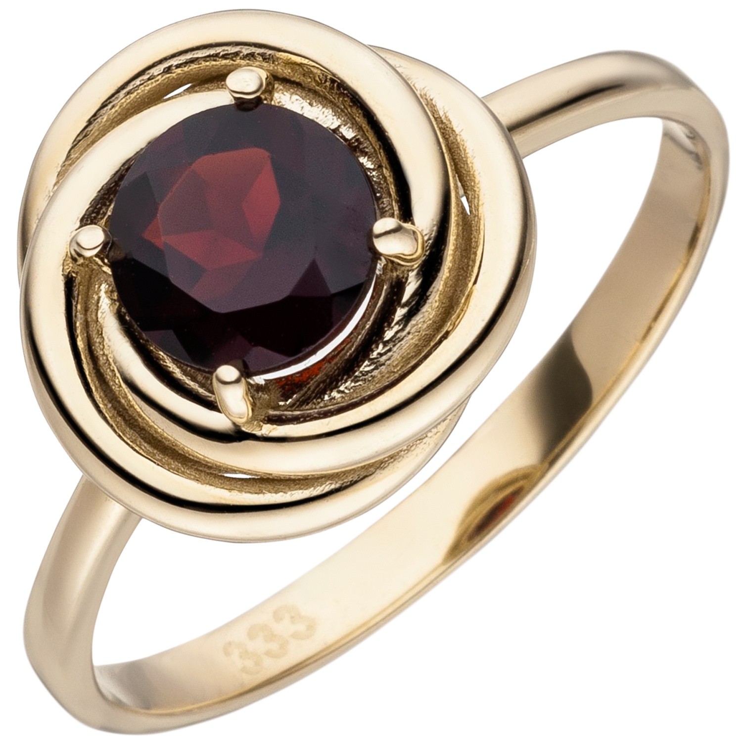 Jobo ladies' ring 333 gold yellow gold 1 garnet red garnet ring RW: 56