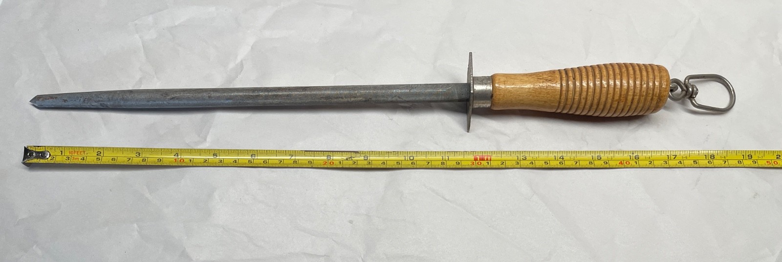 Vtg USA TRU EDGE Knife Sharpening Steel Honing Rod 11-3/4" Steel Ontario