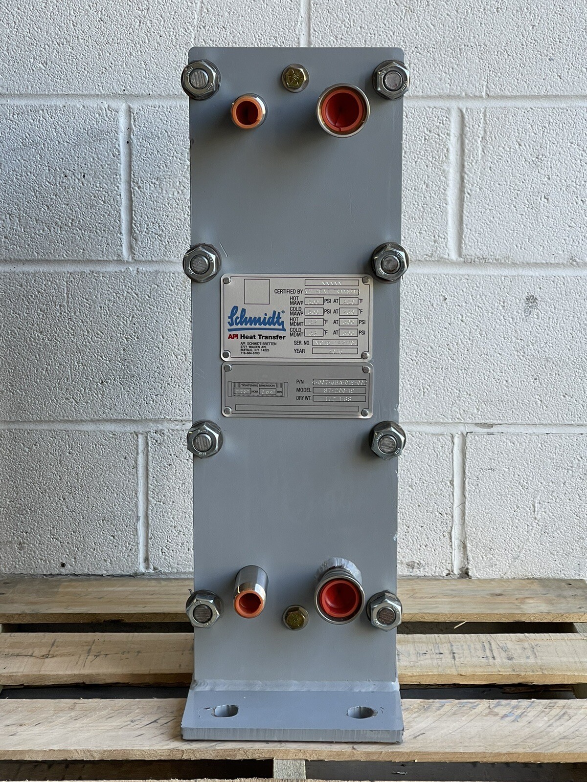 API SCHMIDT-BRETTEN 4-007-GBA-019-002 HEAT EXCHANGER 316L STAINLESS STEEL