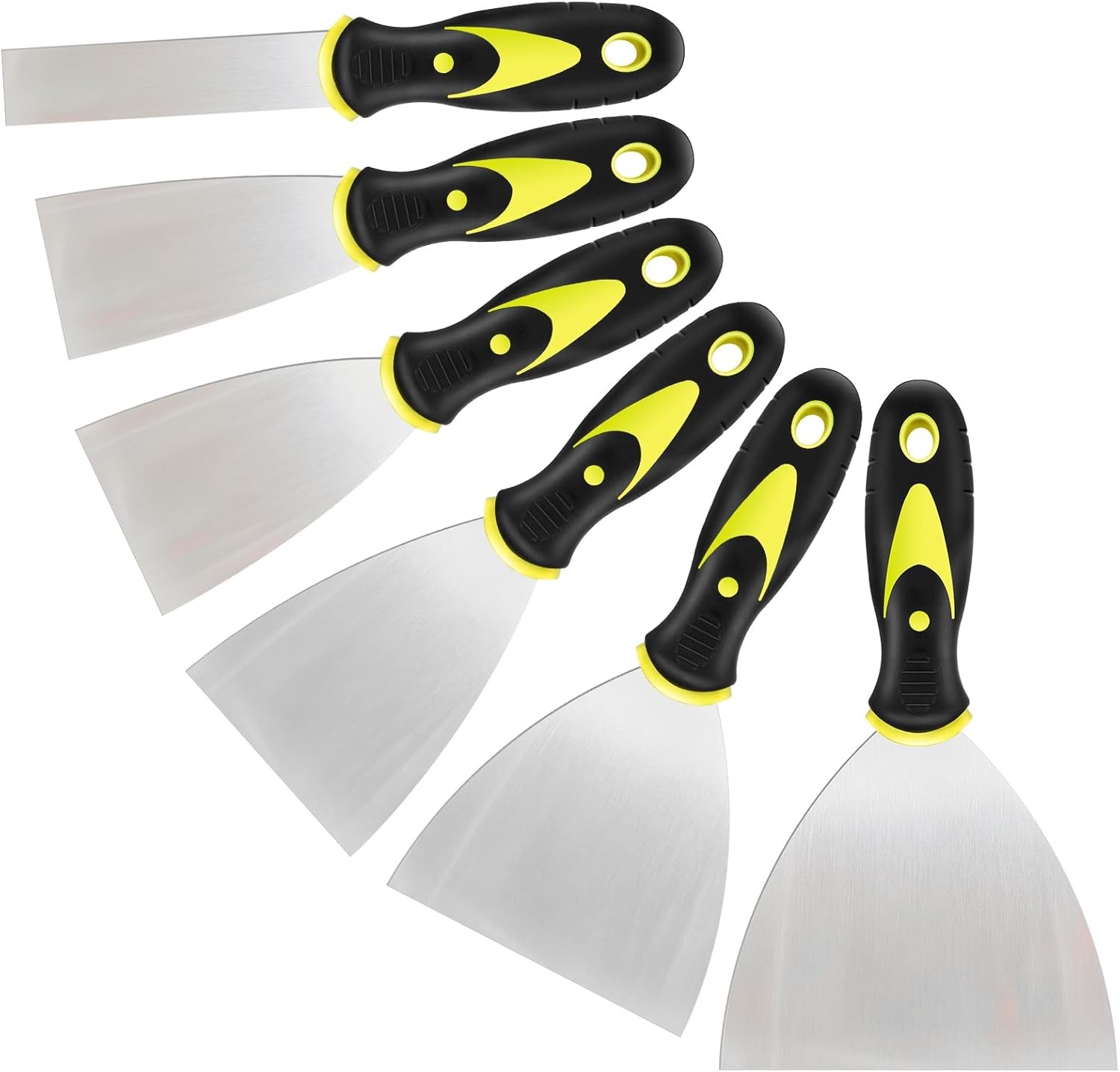 6Pcs Putty Knife, Spackle Knife, Premium Stainless Steel Paint Scraper, Scraper