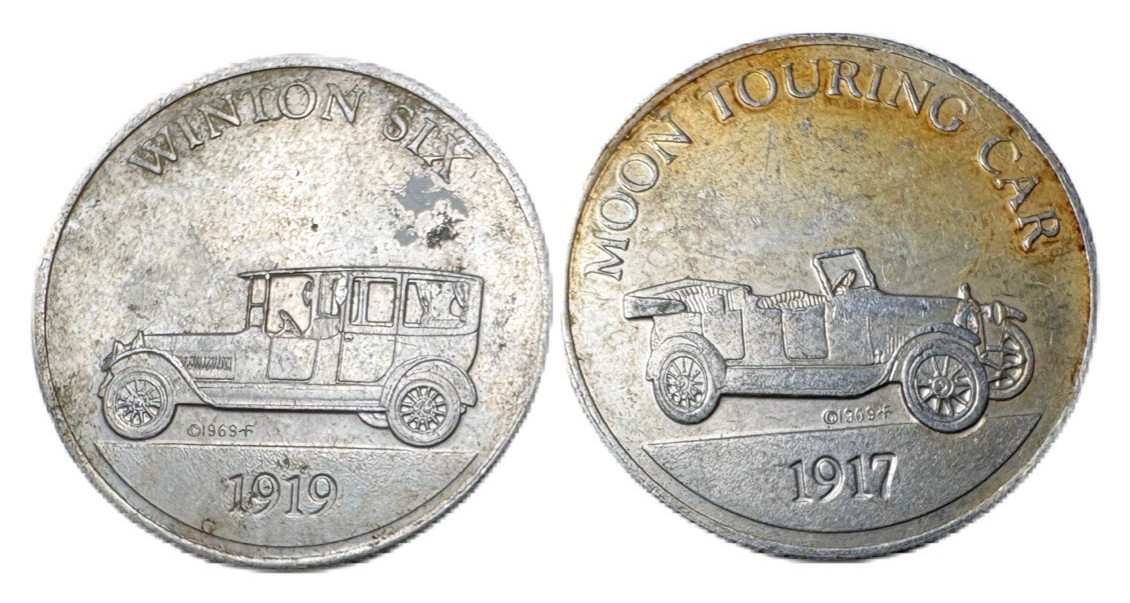 Sunoco Antique Car Coins Series 2 Winton Six/Moon Touring Car Lot of 2 Tokens