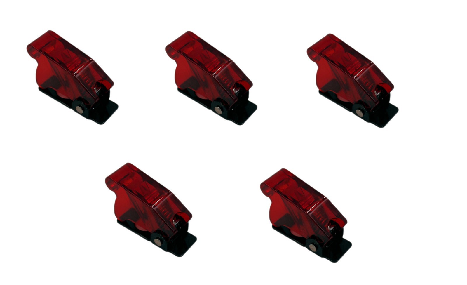 RED Toggle Switch Racing Safety Cover Guard Plastic Metal Flip 5 Pieces