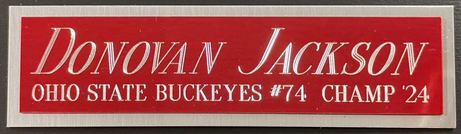 DONOVAN JACKSON OSU NAMEPLATE FO AUTOGRAPHED SIGNED Football-HELMET-JERSEY-PHOTO