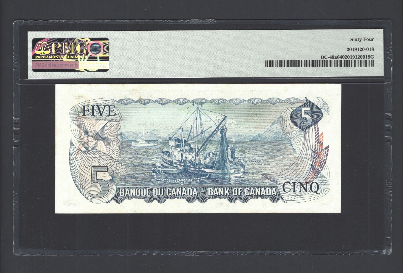Canada 5 Dollars 1972 BC-48a Uncirculated Grade 64