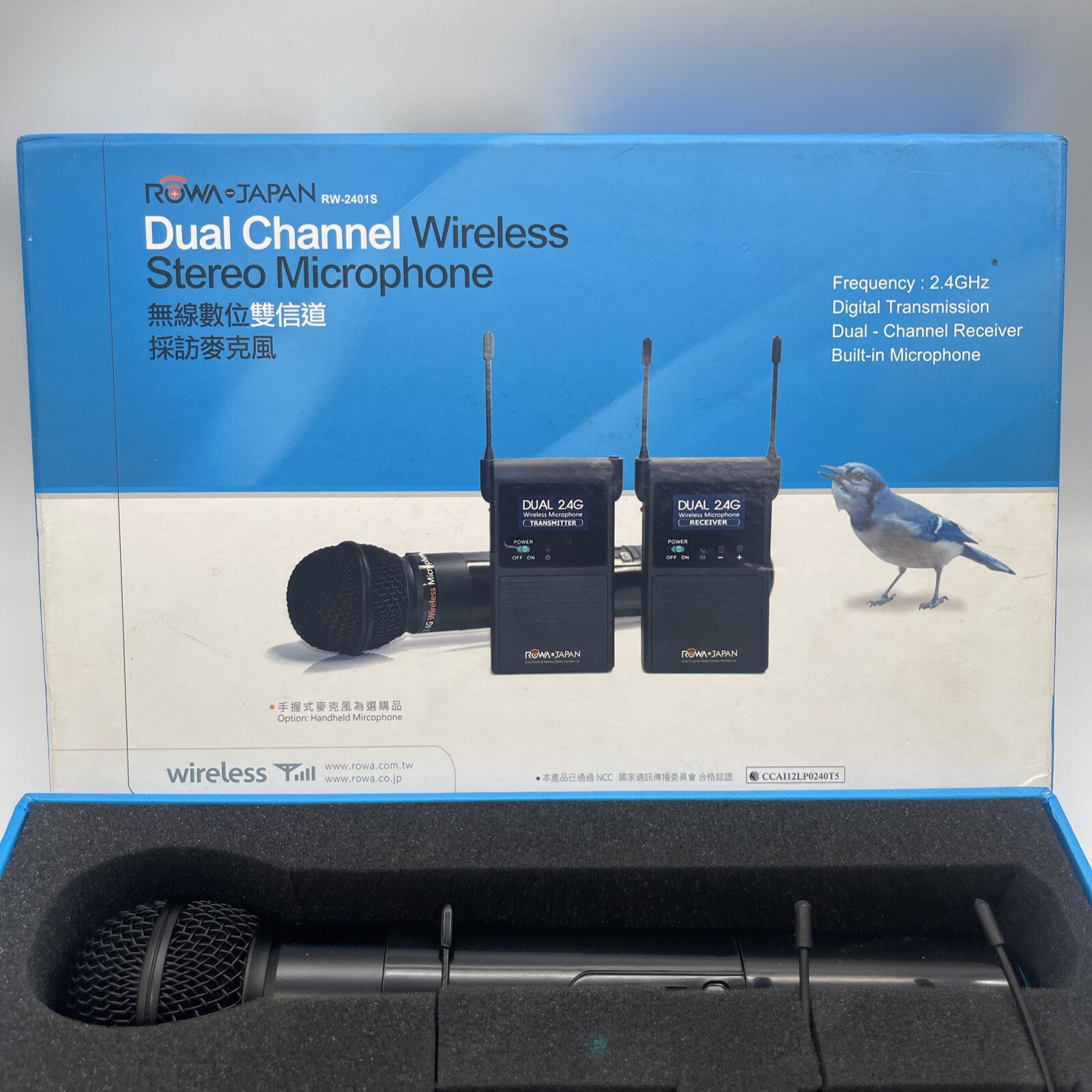 2.4GHZ DUAL CHANNEL WIRELESS STEREO INTERVIEW MICROPHONE FOR CAMERA CAMCORDER