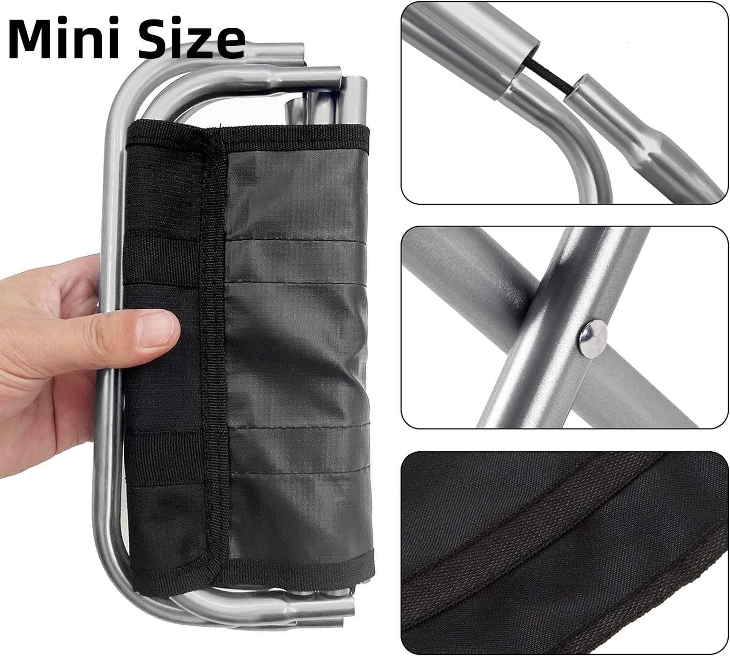 Portable Mini Folding Stool, Small Camping Stool Mortable Stool Can Hold Up t...