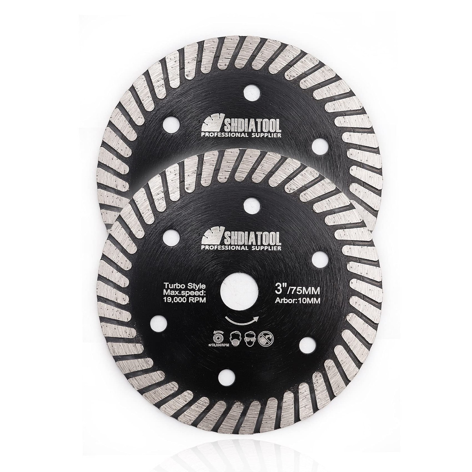 Tile Diamond Saw Blade2pcs 3in/75mm X Arbor 3/8in/10mm For Ceramichard Porcelain