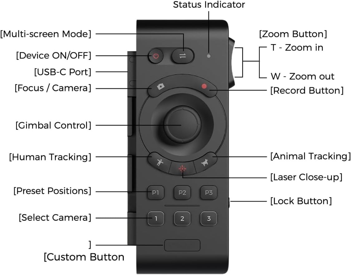 OBSBOT Bluetooth PTZ Remote Controller Rechargeable Tail Air Tail 2 Cam