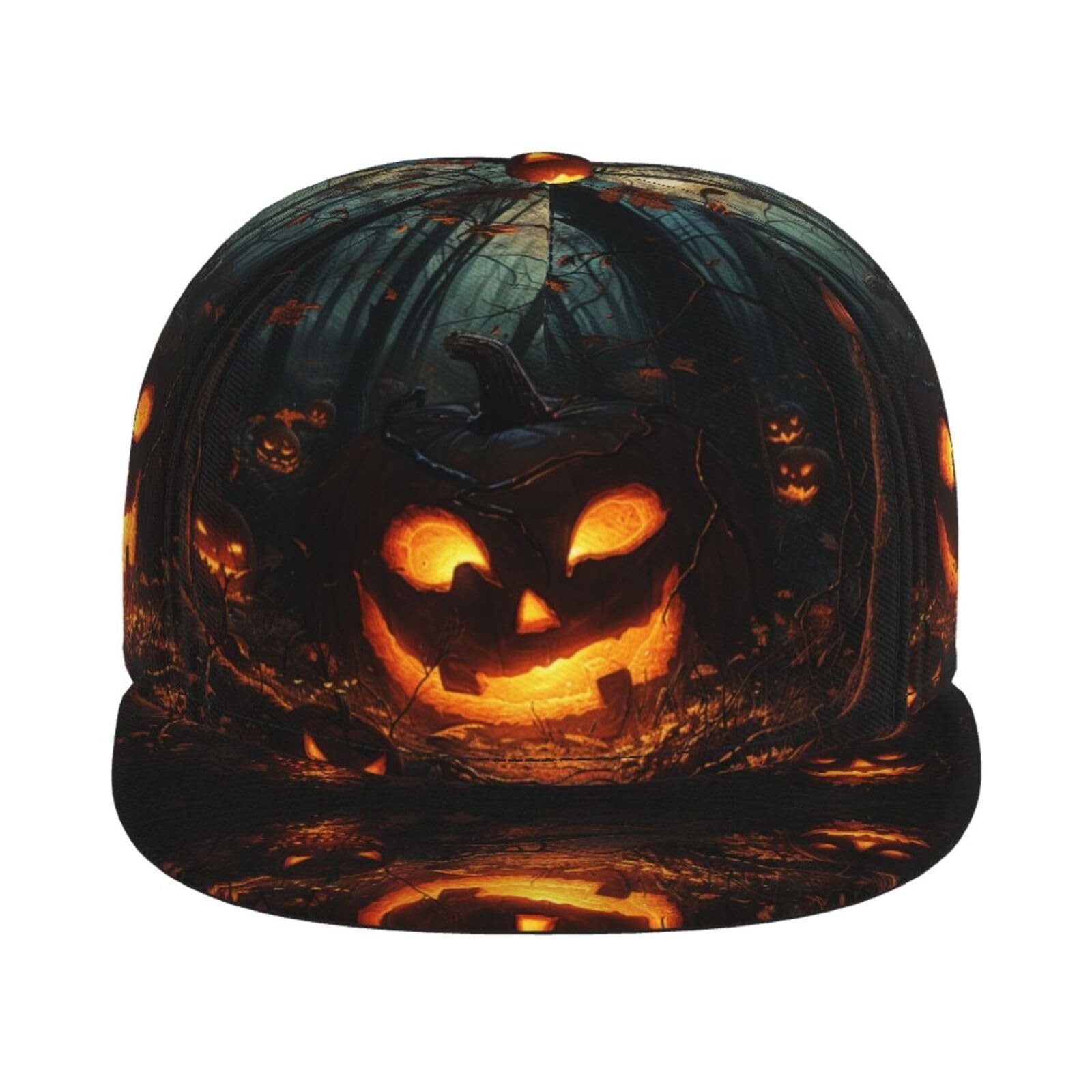 Halloween Pumpkins Snapback Hats for Men Women, Hip Hop Style Baseball Cap Fl...