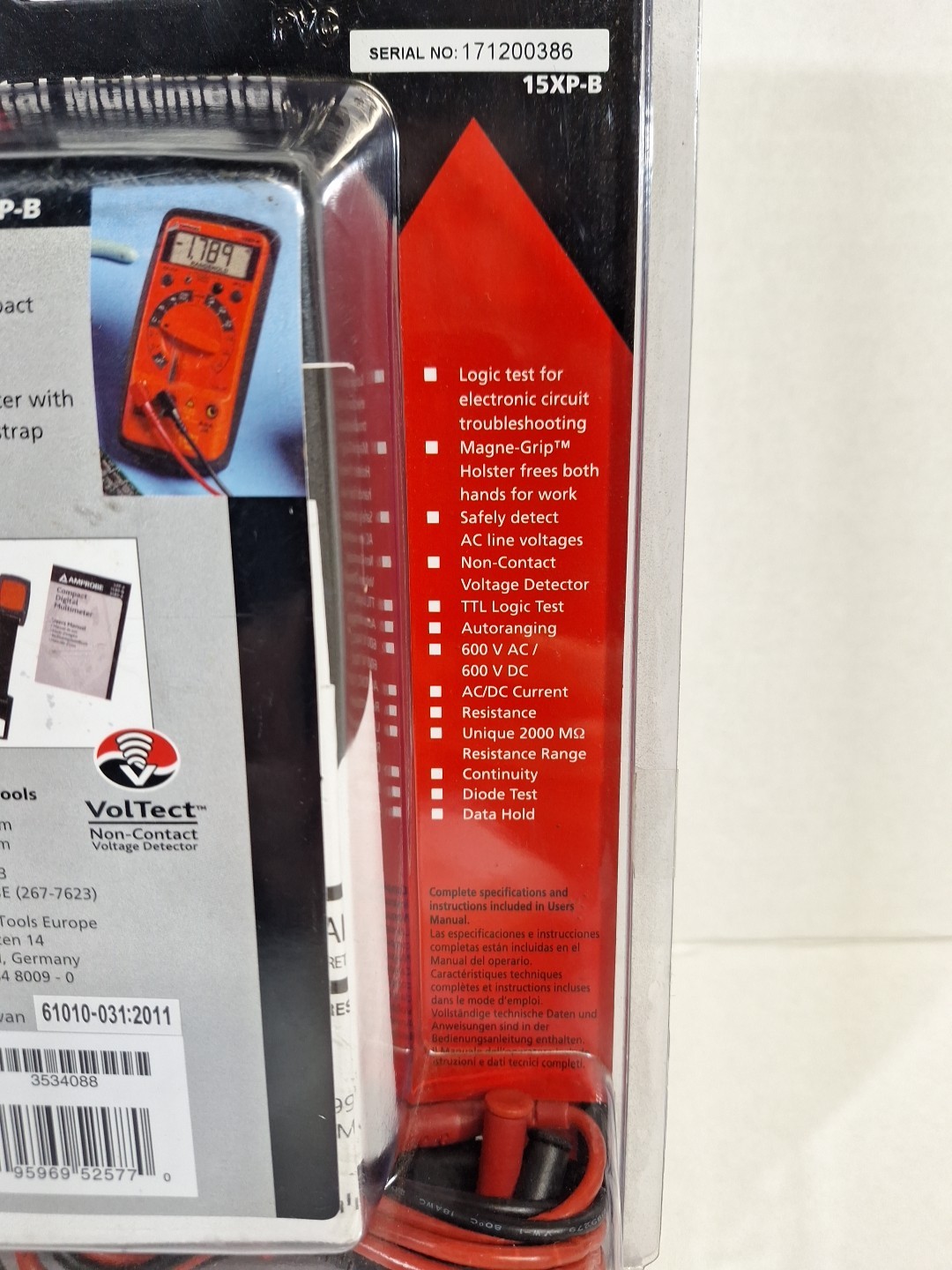Digital compact Multimeter With Noncontact Voltage Indicator And Logic Tes