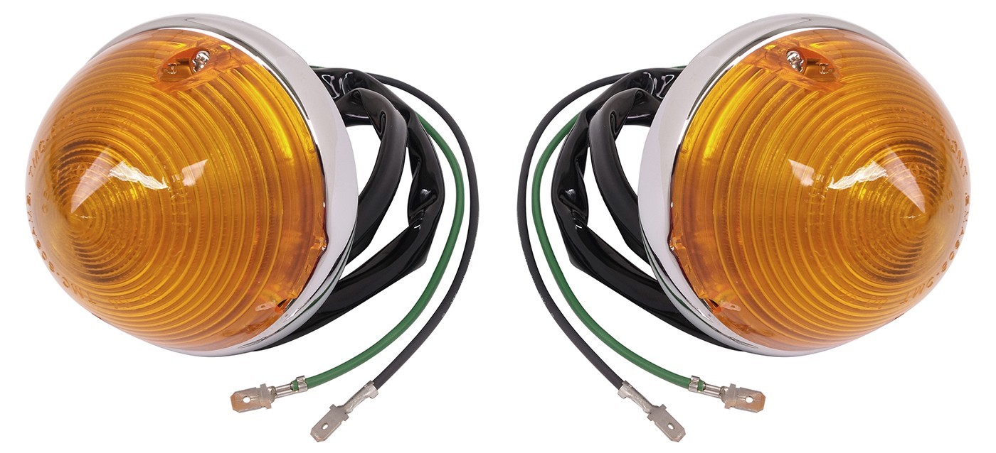 1955 1956 1957 CHEVROLET TRUCK PARK LIGHT ASSEMBLIES AMBER LENS PAIR #55-13200-A