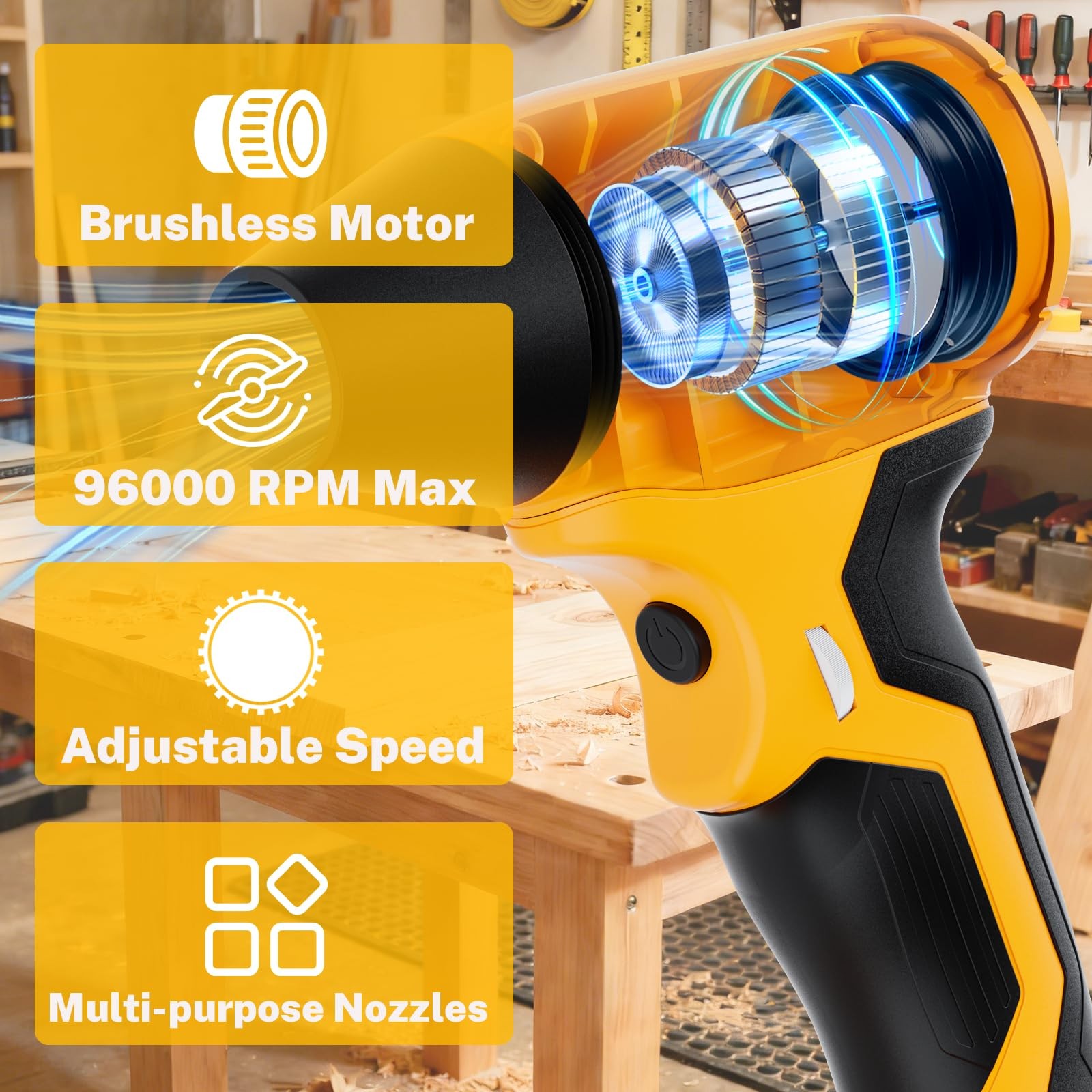 Cordless Dust Blower Compatible with Dewalt 20V Max Battery, Handhled Leaf Bl...