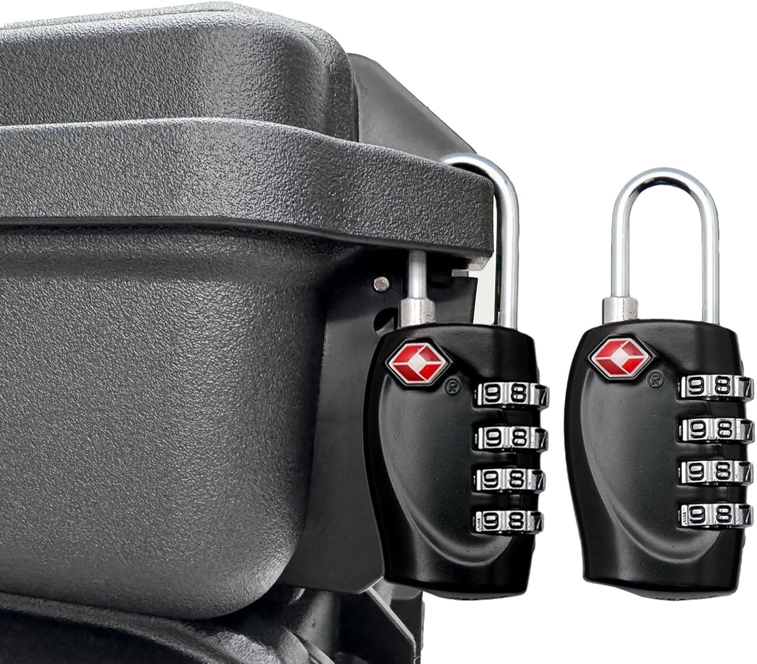 2 Pack TSA Approved Gun Case Locks - 4 Digit Travel Black-2 Pack, Black-D5