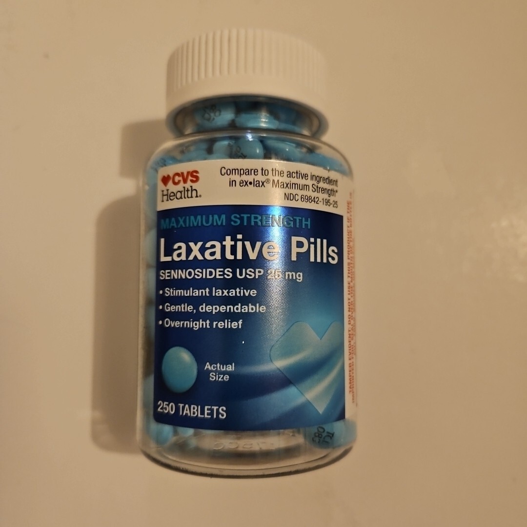 CVS Maximum Strength Sennosides USP Laxative Tablets 25 mg 250 Ct Exp 2027+