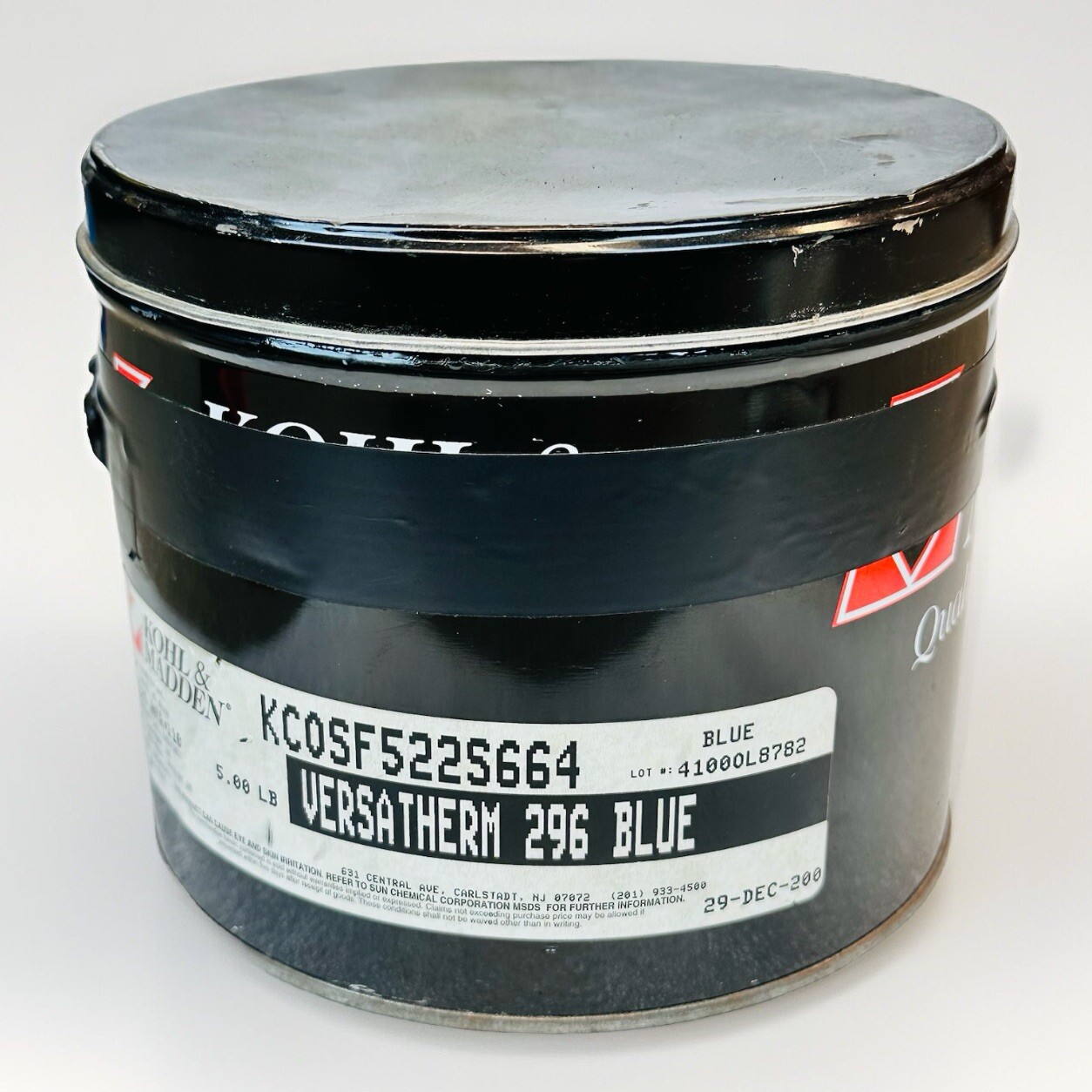 KOHL & MADDEN **BLUE** OFFSET PRINTING INK OIL BASED 1 LB PANTONE # 296 BLUE